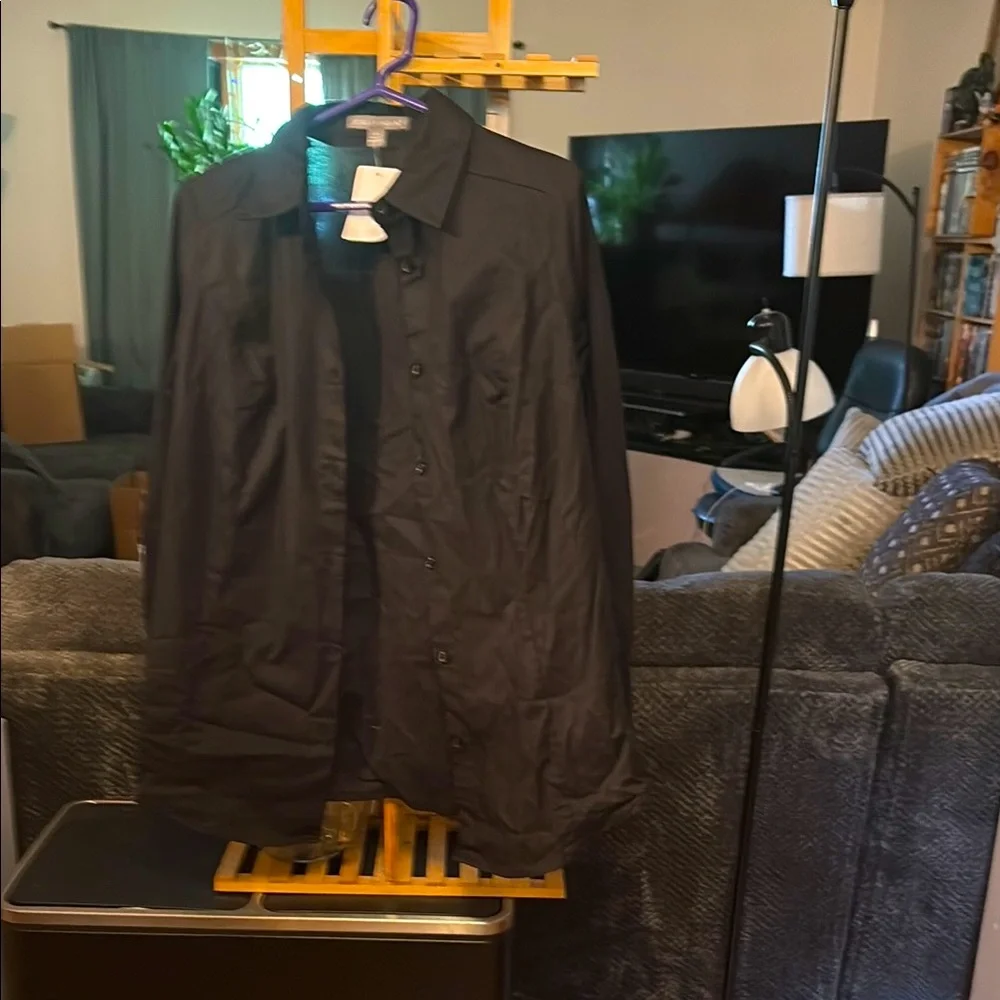 Jessica London Black Lightweight Shirt Jacket - Picture 1 of 1